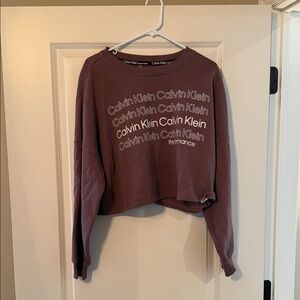 Calvin Klein Mauve Cropped Crewneck Sweatshirt